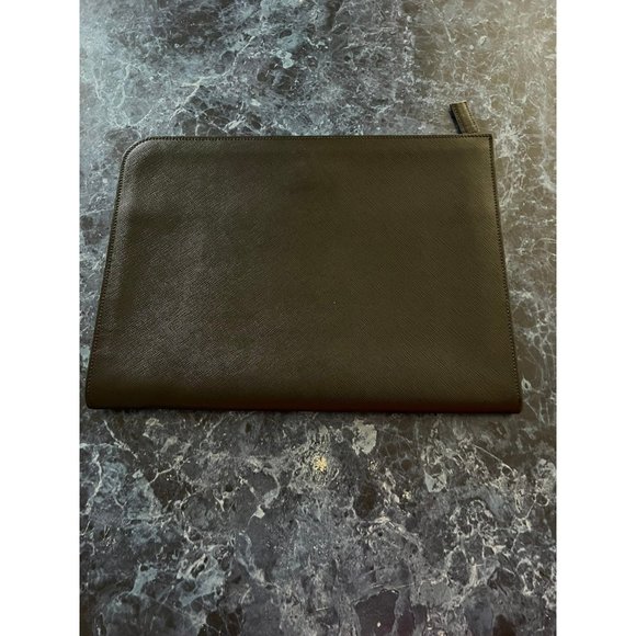 Prada Saffiano Logo Leather Document Briefcase Black $1,720 - Picture 2 of 9